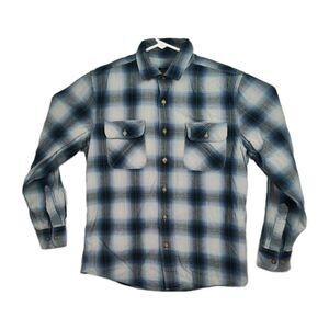Pendleton Button-Up Shirt Men's M Blue Plaid Long Sleeves Collared